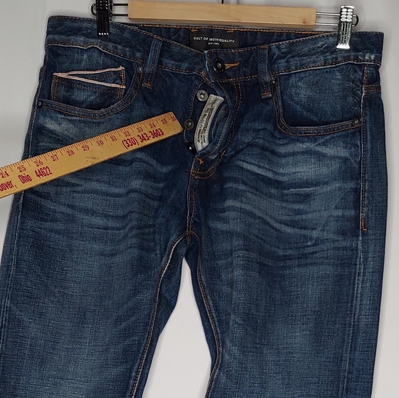 Cult Of Individuality Jean Men 33X30 Greaser Straight Button Fly Japanese Salvag - Picture 3 of 13